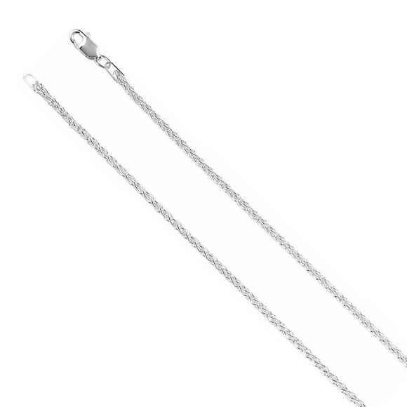 Sterling Silver 2.25mm Solid Wheat Chain Necklace, 24 Inch - Picture 1 of 4